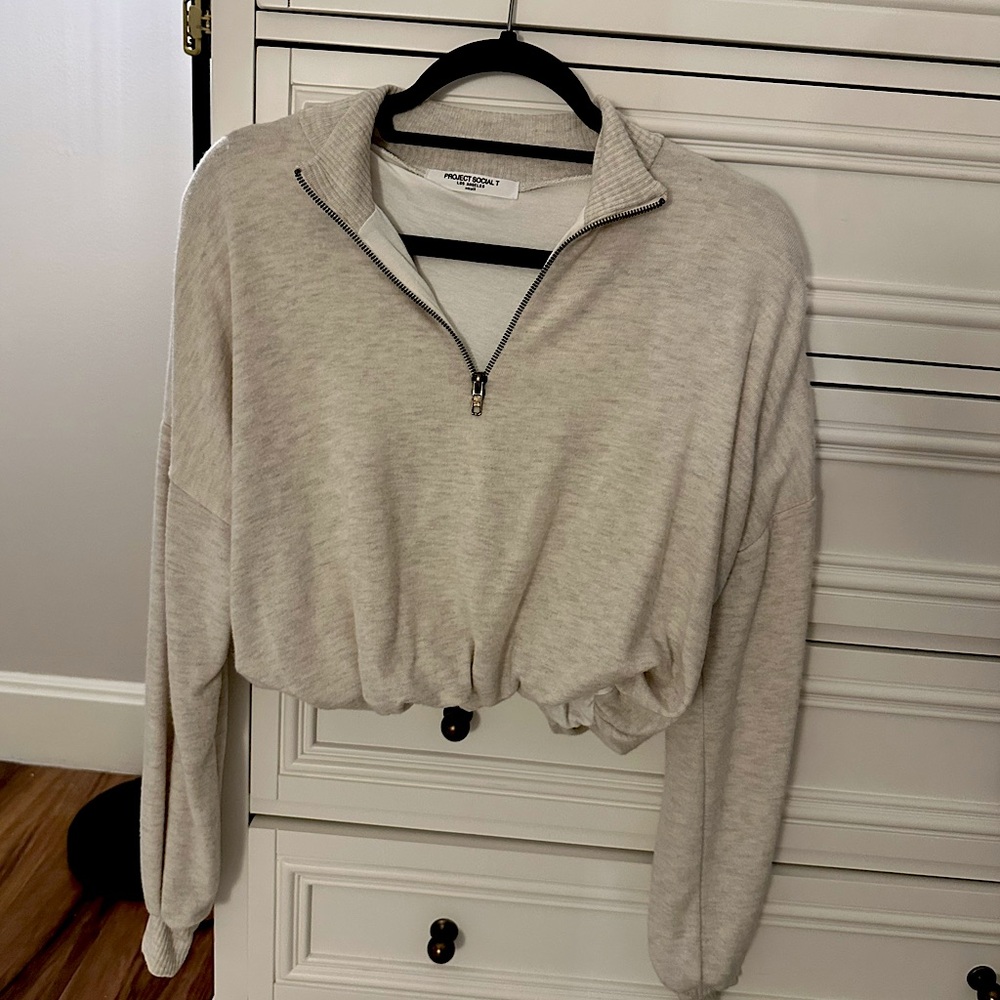 Project Social T Cropped Quarter Zip